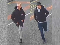 CCTV images of two males police want to speak to in connection with an attempted burglary in Runcorn