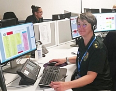 Paramedic Catherine Slate works in NWAS’ clinical hub undertaking telephone assessment and advice for patients