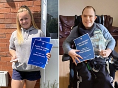 Casey Haworth, winner of the 'Star of the Year’ Gold Award and Jordan Deegan, winner of the Skills for Life Lesley Hawkins Award