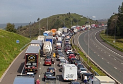 Traffic is at a standstill between J21 and J22 (file photo)