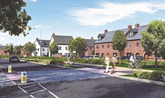 Artists impression of homes planned alongside the South Heywood link road