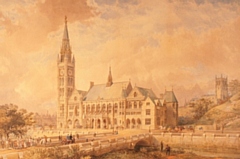 Rochdale Town Hall with its original clock tower and spire