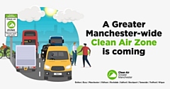 The graphic explains that a Clean Air Zone is coming to Greater Manchester