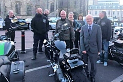 Mayor Billy Sheerin (front right) with members of Brass Knuckle Riders