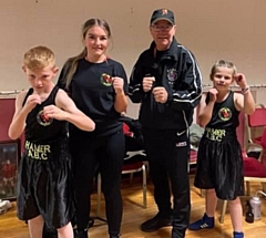 L-R: Connor Middleton, Hamer coach Bethany Connellan, Hamer coach Steven Connellan and Scarlett Holden