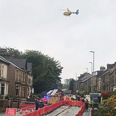 The scene of the collision on Featherstall Road, Littleborough