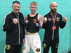 Head coach Steven Connellan, Aeron 'The Viking' Maddocks and Hamer coach Frank Maddocks