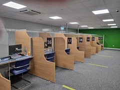 The temporary Jobcentre in the Rochdale Exchange Shopping Centre