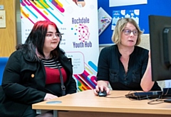 Maisie Greenwood with youth hub advisor Nicki Wheeler