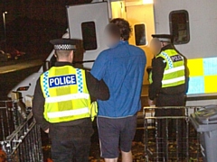 The men, aged between 20 and 51, were arrested on suspicion of violent disorder and burglary; all remain in custody for questioning