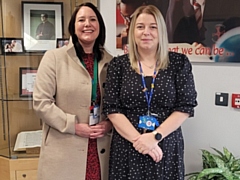 L-R: Kate Thomas, trainee educational mental health practitioner from Pennine Care; Kelly Fairbrother, student health and wellbeing officer at St Cuthbert's