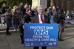 Rochdale MP Sir Tony Lloyd last month joined calls outside the Houses of Parliament for the government to scrap plans to pass the Health and Care Bill