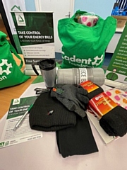 Each pack contains a range of items to help people keep warm this winter such as socks, gloves, hat, scarf, hot water bottle, blanket and a thermal flask mug