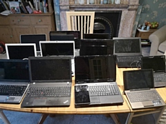 Some of the donated devices ready for refurbishment