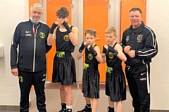 Hamer coach Alan Bacon, Alfie McKay, John Loveridge, Connor Middleton, Hamer coach Steven Connellan