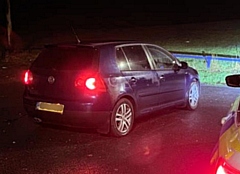 The purple Volkswagen seized by GMP Middleton officers