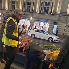 Pro boxer Jack Kilgannon (left) gave up his evening to help Cold Hands Warm Hearts