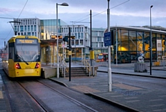 Rochdale transport interchange, bus station, tram