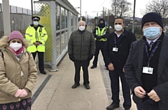 Front left to right: Councillor Sameena Zaheer, Councillor Allen Brett - leader of the council, Councillor Shakil Ahmed and Councillor Phil Burke - transport spokesperson for Rochdale, with officers from GMP