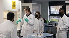 Students in a laboratory at Hopwood Hall