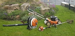 Items taken are all Stihl-branded and include a leaf blower, chainsaw, strimmer, and both long-  and short-reach hedgecutters (pictured)