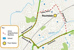 This map shows the project area, which is located between Manchester Road, Drake Street, Oldham Road, Edinburgh Way and Queensway.