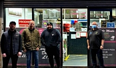 Cold Hands Warm Hearts, pictured outside Ian Donatello's in Middleton