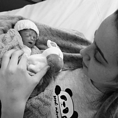 Maddison Carter with her son, Hudson Carter Thomond, who was born at just 22 weeks