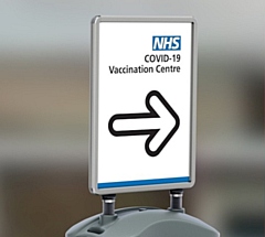 Vaccination centre sign