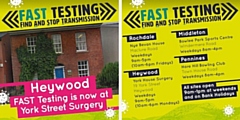 The FAST testing centre in Heywood moves to York Street Surgery from 2 April