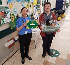 Morrisons Community Champion Emma Pedgrift with Reece Kenworthy