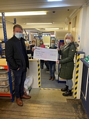 A cheque was presented to Rochdale Foodbank by Rochdale Round Table