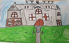 A student's drawing of Belton House