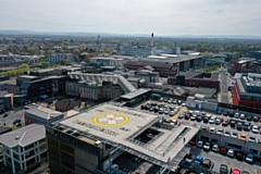 Aerial shot of the helipad on MFT’s Oxford Road Campus site