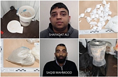 Shafaqat Ali (top centre) and Saqib Mahmood (bottom centre) have been jailed for drug offences