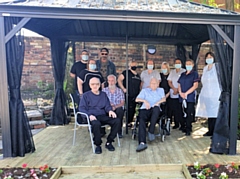 Stamford House Residential Home staff and residents enjoyed the summer house dedicated to Carolyn Knight on Spring bank holiday