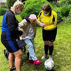 Residents took part in a penalty shoot-out at Half Acre House Residential Home, hosted by Rochdale AFC Military Veterans