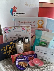 Each volunteer received a care package and certificates to thank them for their time and dedication to helping others