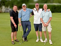 Marcus Howarth, Nicolas Leech, Nick Dale and Dave Corlett played four rounds of golf in one day to raise money for Macmillan Cancer Support