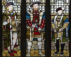 Some of the town hall stained glass windows, some of which feature famous past monarchs like Henry VIII