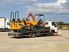 This vehicle carrying two dumper trucks and a digger had less than 1mm of tyre tread