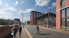 Artists impression of what Castleton could look like - this view is of Manchester Road at Castleton station