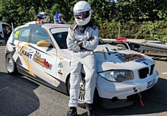 Sandro with the ‘Karting to Cars’ car he drove as part of his move to car racing