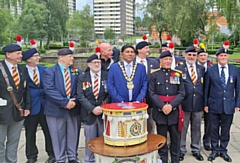 The mayor joined Rochdale & District Fusiliers Association, along with the Lancashire Headquarters, at Rochdale Cenotaph on 1 August to commemorate the battle at Minden