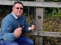 Norden ward councillor Peter Winkler with some of the bees