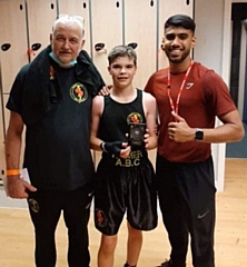 Hamer coach Alan Bacon, Charlie Braddock and Hamer coach Mahbub Miah