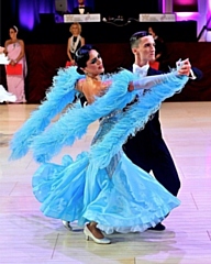 Mia Linnik-Holden and Andrei Toader at the 2021 Blackpool Dance Festival