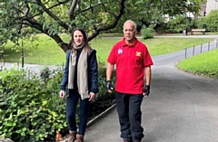 Councillor Daalat Ali and Kuiama Thompson (Director of Public Health) walking the Rochdale Way