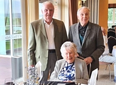 Ken (left) and two of his siblings, Fred, aged 92 and Mary, 95, celebrating Ken’s 100th