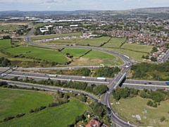 Queen Elizabeth II Way pictures from J19 of M62